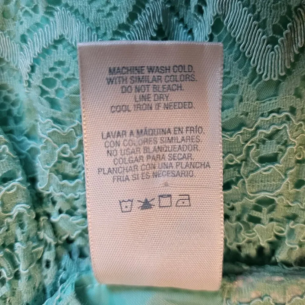 Wonder Kids Green Lace Dress 12 Mth Fully Lined Excellent Condition